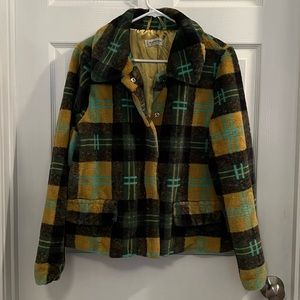 Faux fur plaid jacket